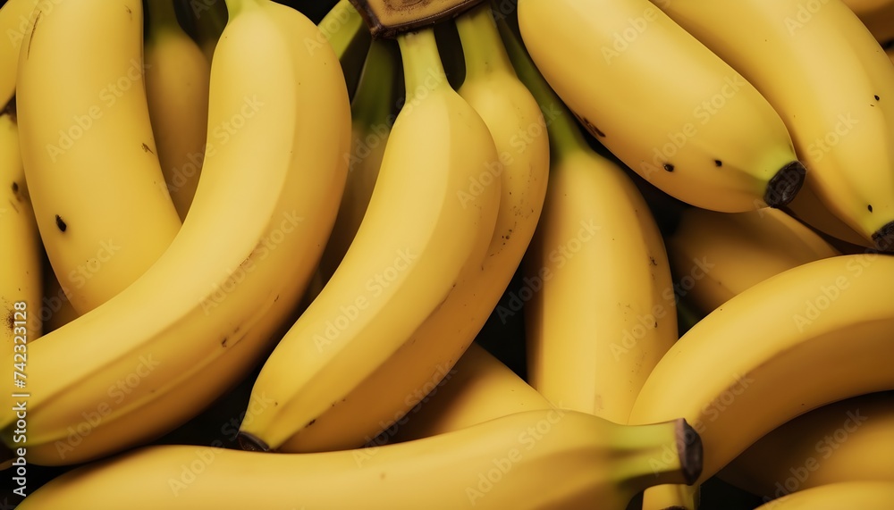 Macro of a bunch of yellow bananas Macro of a bunch of yellow bananas