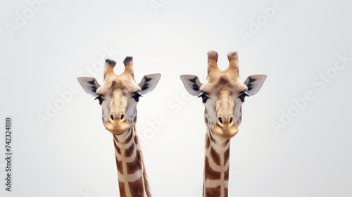 Generative AI Towering giraffes posing elegantly.