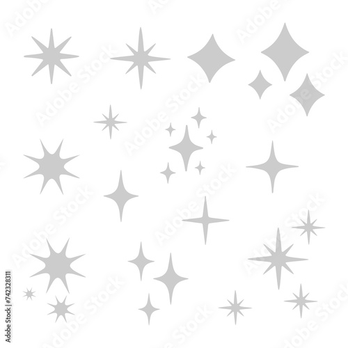 star gray element decoration silver