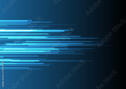 Bright blue minimal lines abstract futuristic tech background. Vector digital geometric design