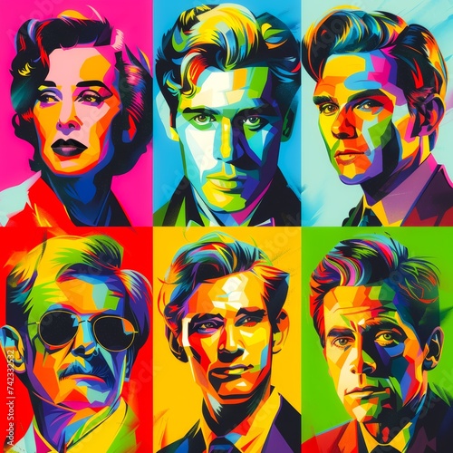 Wallpaper Mural Pop Art Style Colorful Celebrity Portraits Torontodigital.ca