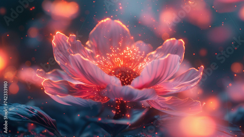 Witness the birth of a celestial bloom, as petals of stardust unfurl in a cosmic garden of hyper-realistic abstraction.