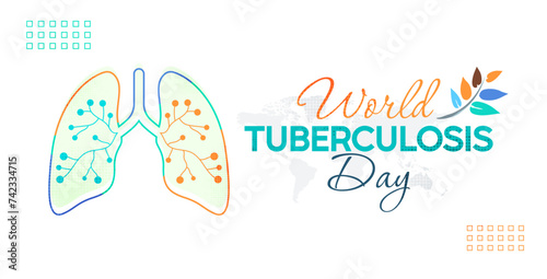 March 24. world tuberculosis day. Celebration of lung health day from tuberculosis. world tuberculosis day celebration template design © Emptee