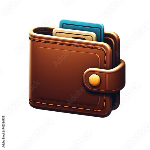Wallet icon isolated on transparent background 