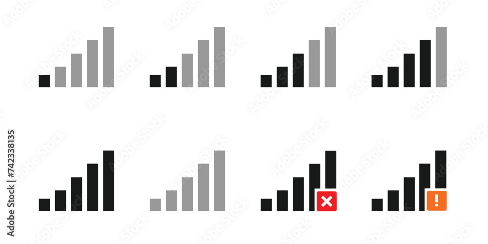 signal set icon, simple design, various for graphic needs, vector eps 10