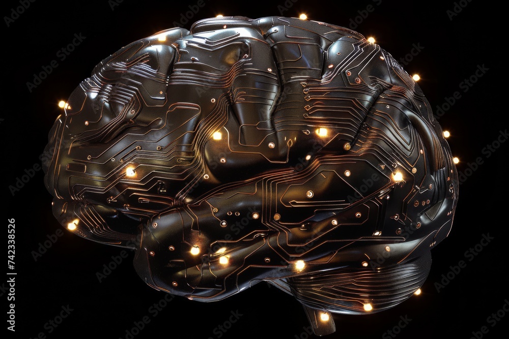 luminous representation of a brain bathed in soft light