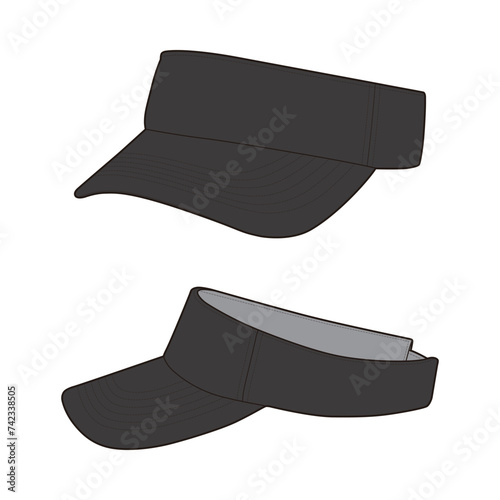 Sun Visor Flat Sketch Vector Design Illustration