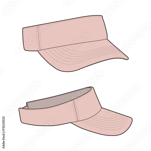 Sun Visor Flat Sketch Vector Design Illustration