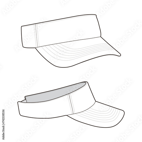 Sun Visor Flat Sketch Vector Design Illustration