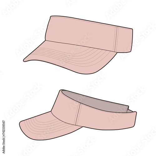 Sun Visor Flat Sketch Vector Design Illustration