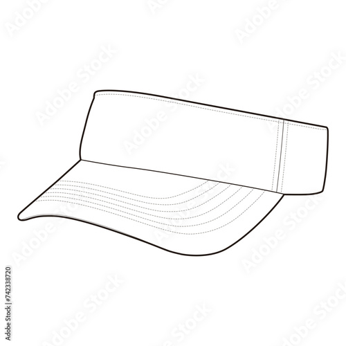 Sun Visor Flat Sketch Vector Design Illustration