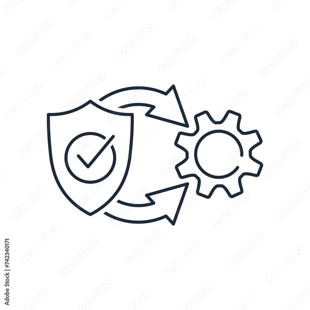 Strengthening and improving the security system. Additional protection.Vector linear icon isolated on white background. Strengthening and improving the security system. Additional protection.Vector linear icon isolated on white background.