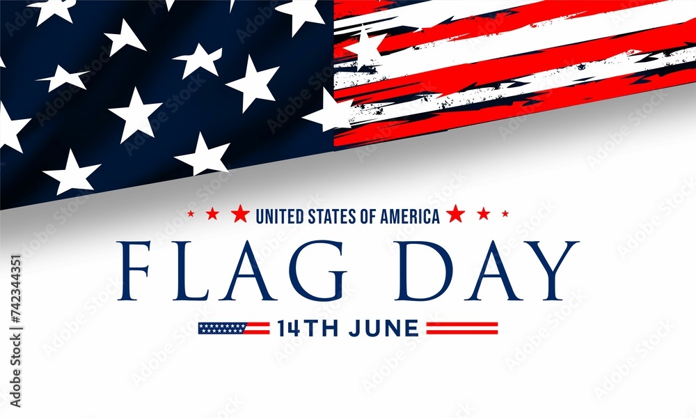 14th June - Flag Day in the United States of America.
Vector banner design template with American flag background. 14th June - Flag Day in the United States of America.
Vector banner design template with American flag background.