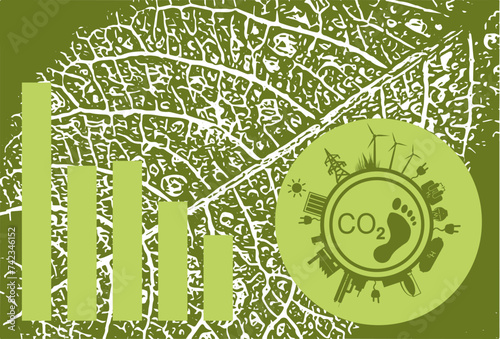 Analyse von Umwelt und Energie Daten mit grünem Hintergrund - Diagramme und Auswertungen - CO2 Fußabdruck	
