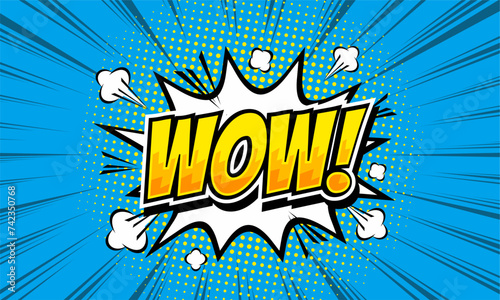 Wow comic cartoon expression background