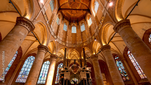 Interior view of historic Nieuwe Church in Delft, Netherlands built from 1393 to 1655. photo