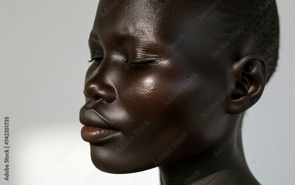 Close-up of a childs face with eyes shut Close-up of a childs face with eyes shut