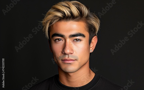 A multiracial man with blonde hair wearing a black shirt © imagineRbc