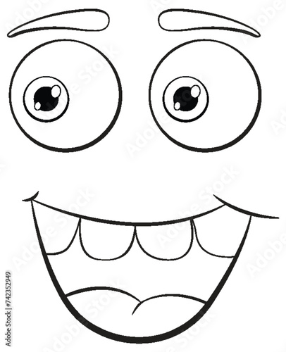 Vector illustration of a happy cartoon face