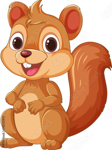 A cute, smiling squirrel in vector style.