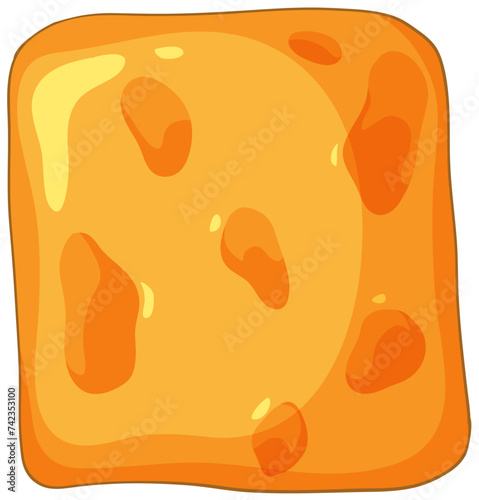 Colorful vector graphic of a slice of toast