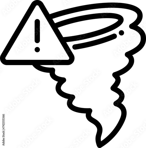 Tornado Warning Line Icon
