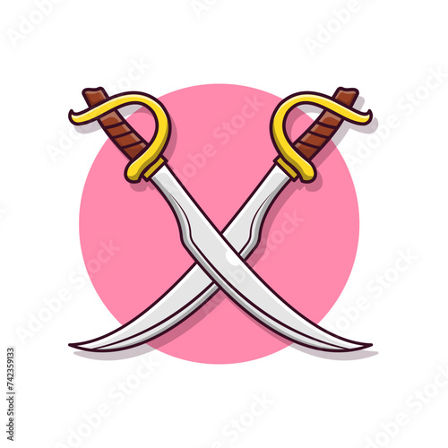 Arabic Sword Vector Illustration, Icon Isolated