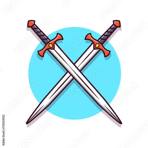 Sword Vector Illustration, Icon, Isolated