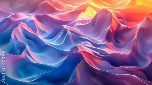 Fluid Landscape of Vibrant Waves Abstract Background