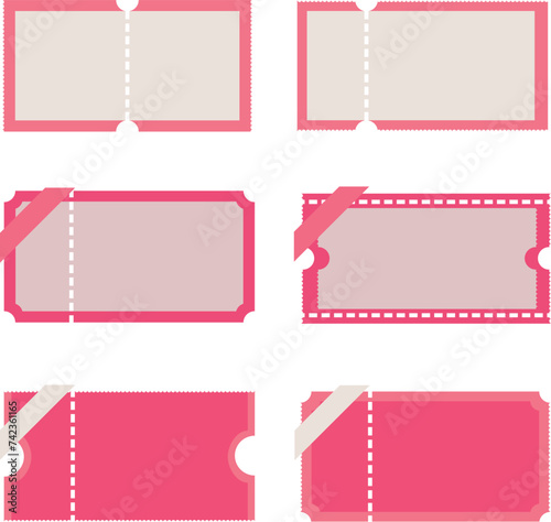 set of pink coupon tickets