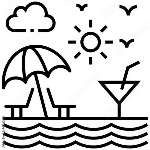 Vacations line icon vector 