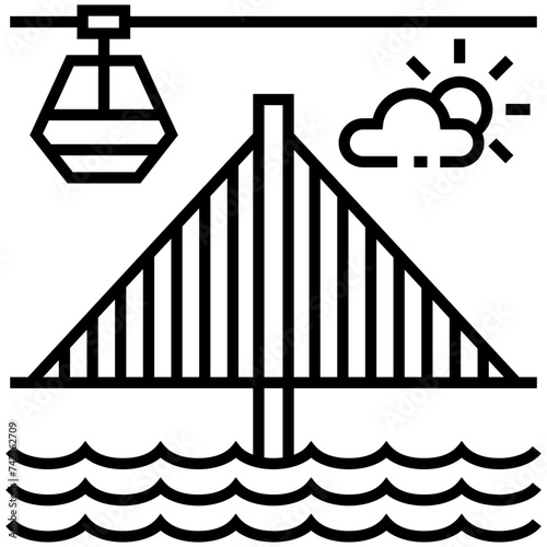 Vasco da gama bridge line icon 