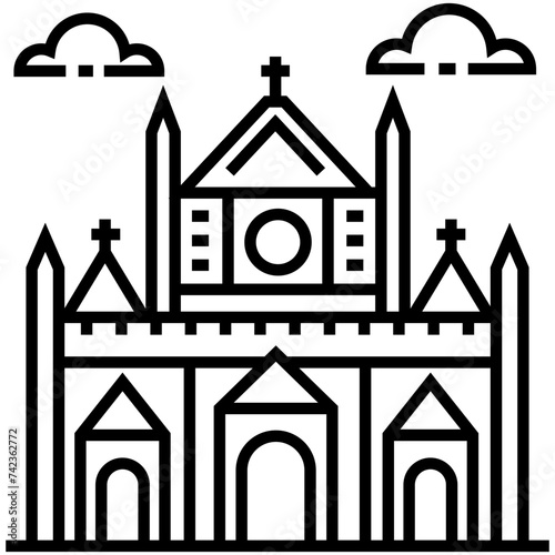 Basilica of santa line icon vector 