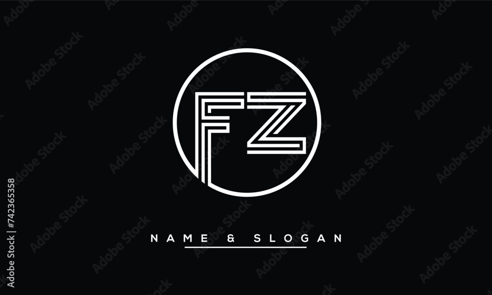 FZ,  ZF,  F,  Z  Abstract  Letters  Logo  Monogram