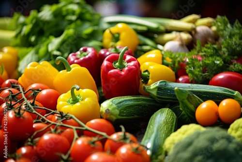  Close-up photography of a vibrant assortment of fresh fruits and vegetables at a farmers market  showcasing the abundance of options available for those following New Food Restrictions