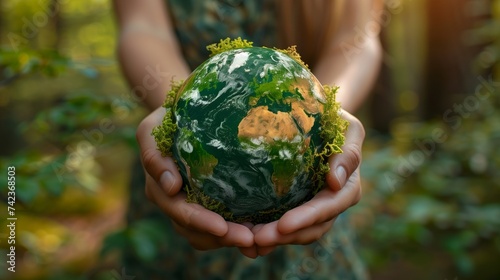 A woman is holding a terrestrial plant globe and leaf vegetable in her hands