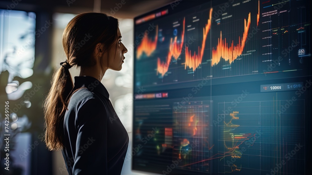 Businesswoman analyzing charts Businesswoman analyzing charts
