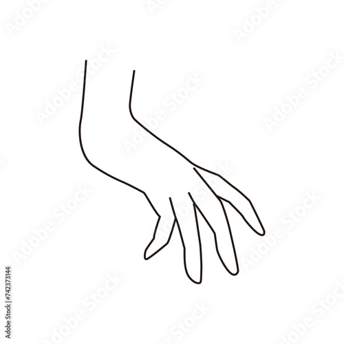 Hand Gesture Fashion Illustration Series Flat Sketch Vector Design