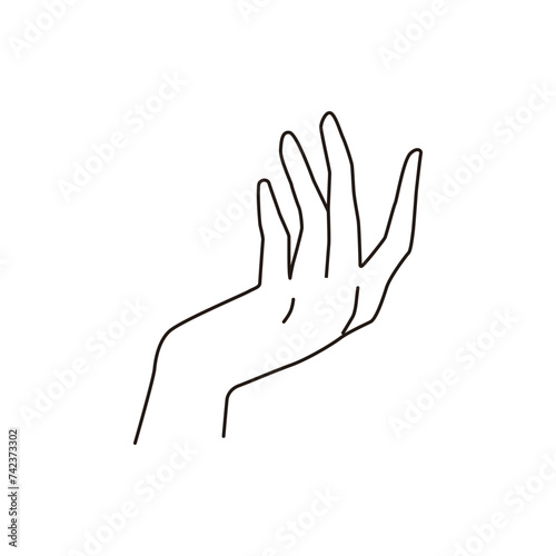 Hand Gesture Fashion Illustration Series Flat Sketch Vector Design