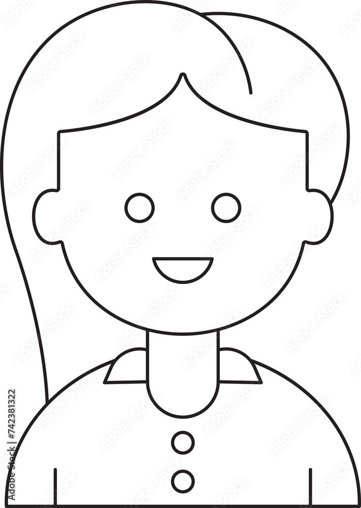Girl Character Thin Line Avatar Girl Character Thin Line Avatar