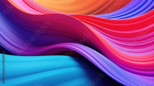 Colorful vibrant 3d wave graphic