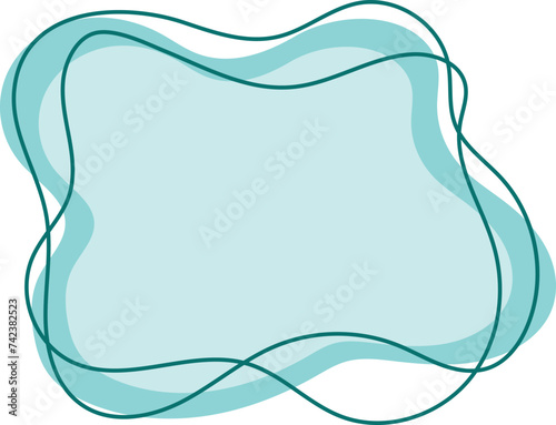 Blue abstract spot with blank designation for inscriptions. image of an abstract hand drawn lantern.