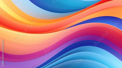 Colorful waves and geometric shapes background pattern wallpaper with colorful color gradient