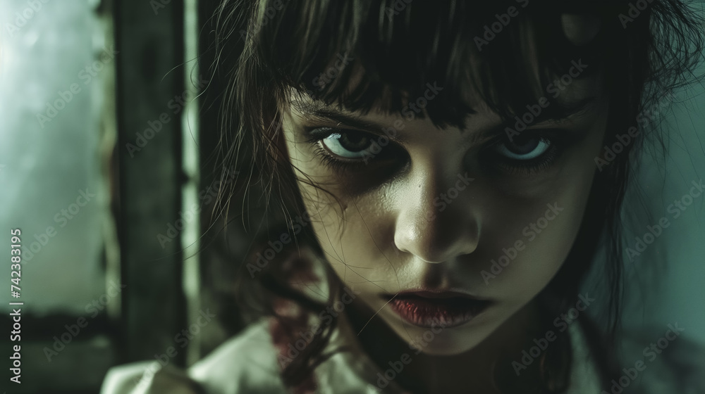 Haunting child with a piercing stare. Haunting child with a piercing stare.