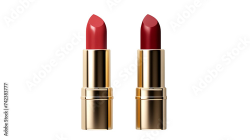 Red lipstick isolated on transparent background.