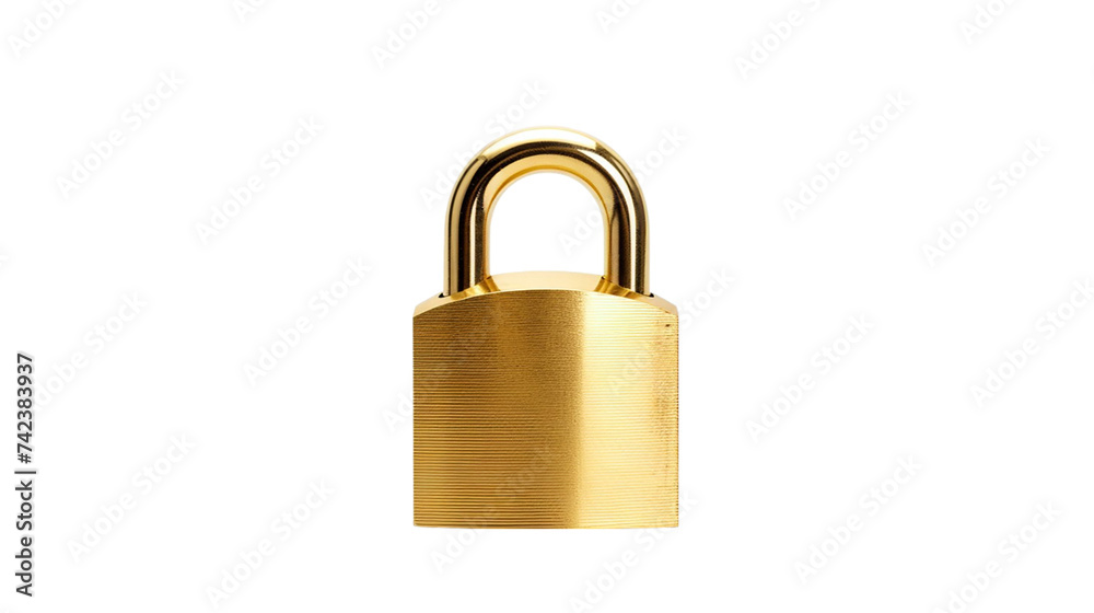 Golden padlock isolated on transparent background. Golden padlock isolated on transparent background.