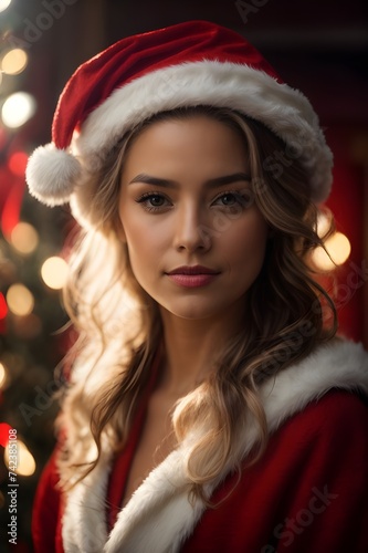 cute young female model wearing a Santa outfit