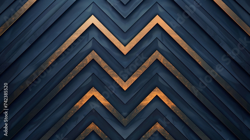Vertical Zigzag in Gold on Deep Indigo - Ideal for Web Design and Fashion Trends