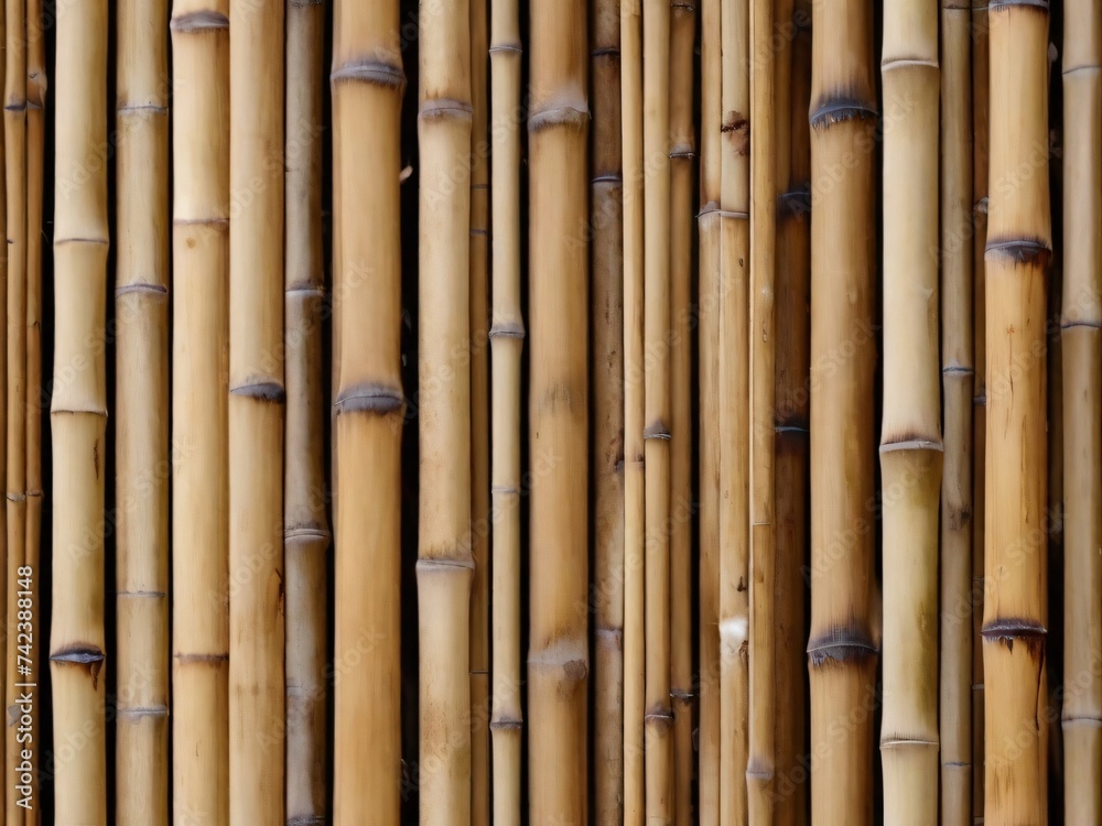 Golden yellow bamboo texture, dried bamboo wall or fence background, bamboo background Golden yellow bamboo texture, dried bamboo wall or fence background, bamboo background