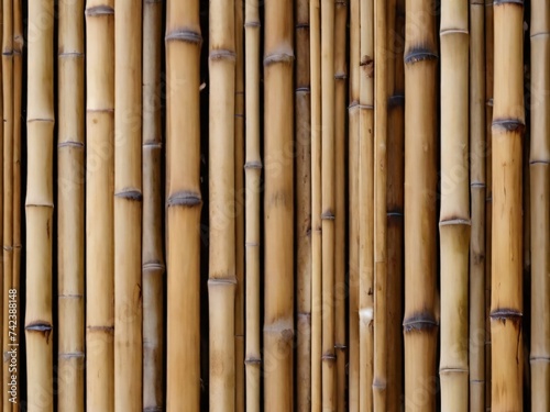 Golden yellow bamboo texture  dried bamboo wall or fence background  bamboo background
